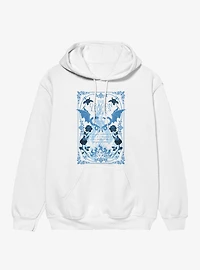 Fourth Wing The Empyrean Dragon Riders Codex Blue Floral Hoodie