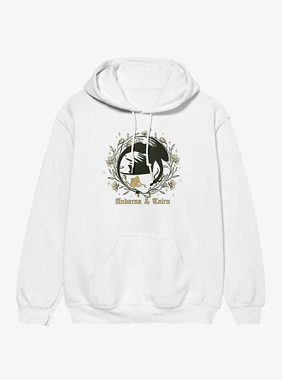 Fourth Wing The Empyrean Andarna Tairn Floral Wreath Dragon Hoodie