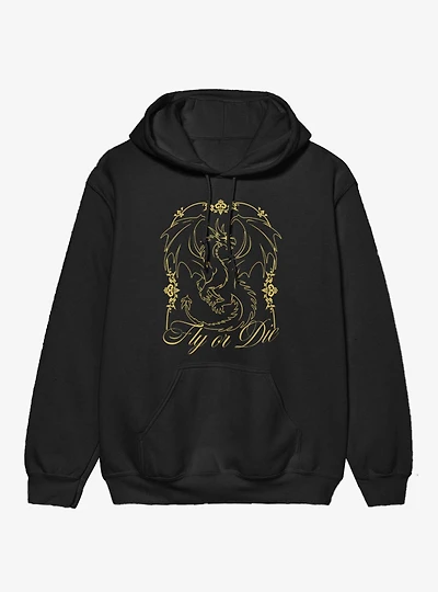 Fourth Wing The Empyrean Fly Or Die Gold Art Nouveau Hoodie