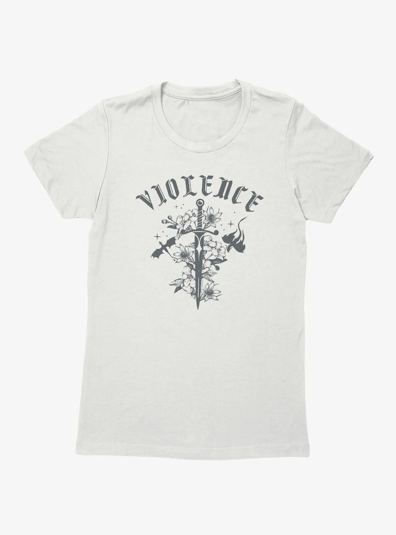 Fourth Wing The Empyrean Violence Sword Retro Womens T-Shirt