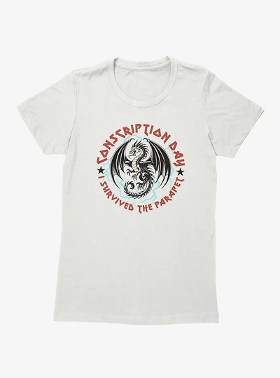 Fourth Wing The Empyrean Conscription Day I Survived Womens T-Shirt