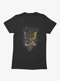 Fourth Wing The Empyrean Black And Gold Dragons Womens T-Shirt