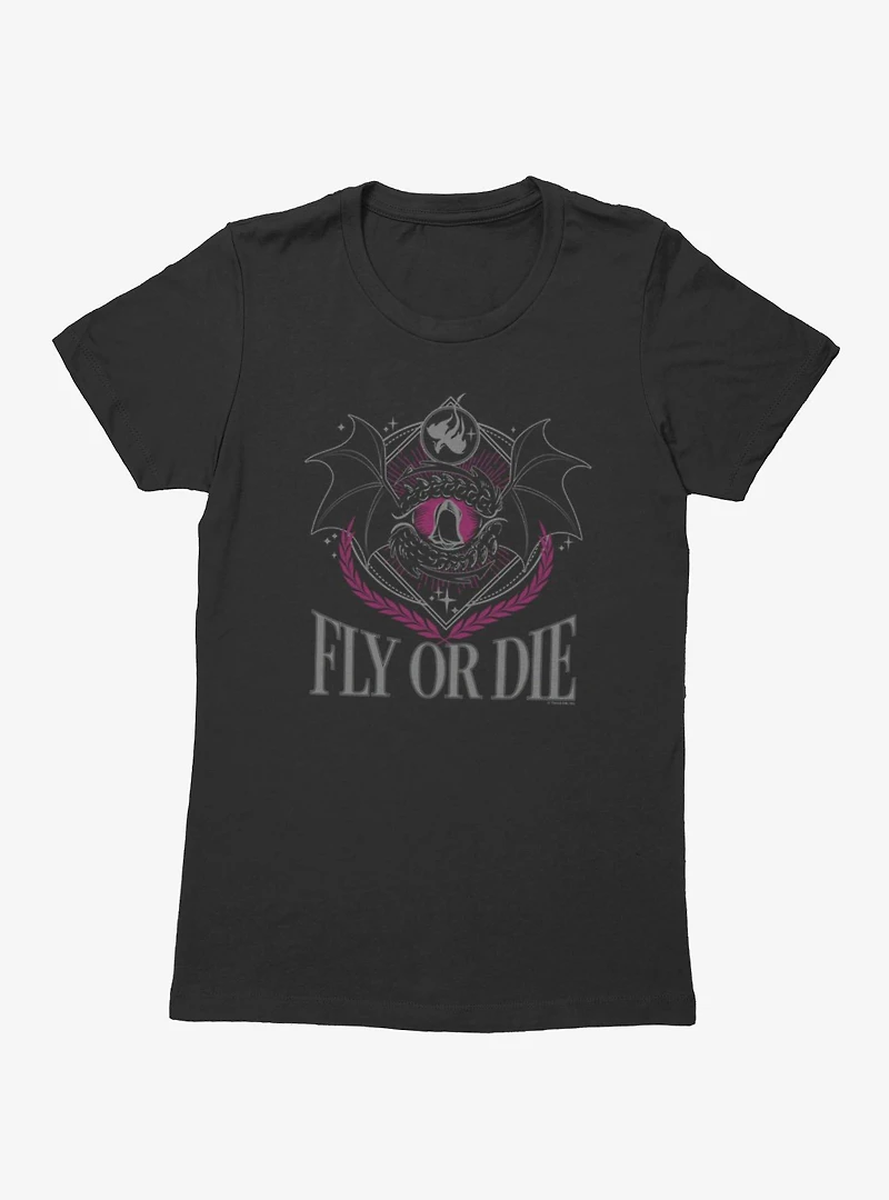 Fourth Wing The Empyrean Fly Or Die Dragon Emblem Retro Womens T-Shirt