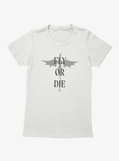 Fourth Wing The Empyrean Fly Or Die Minimalist Dragon Womens T-Shirt