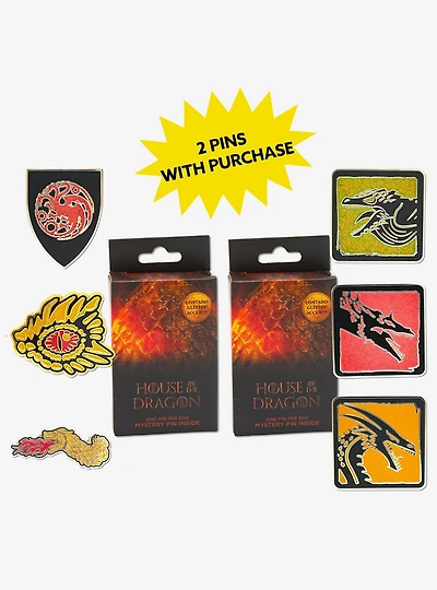 House of the Dragon Mystery Enamel Pin Blind Box Series 2 Pack