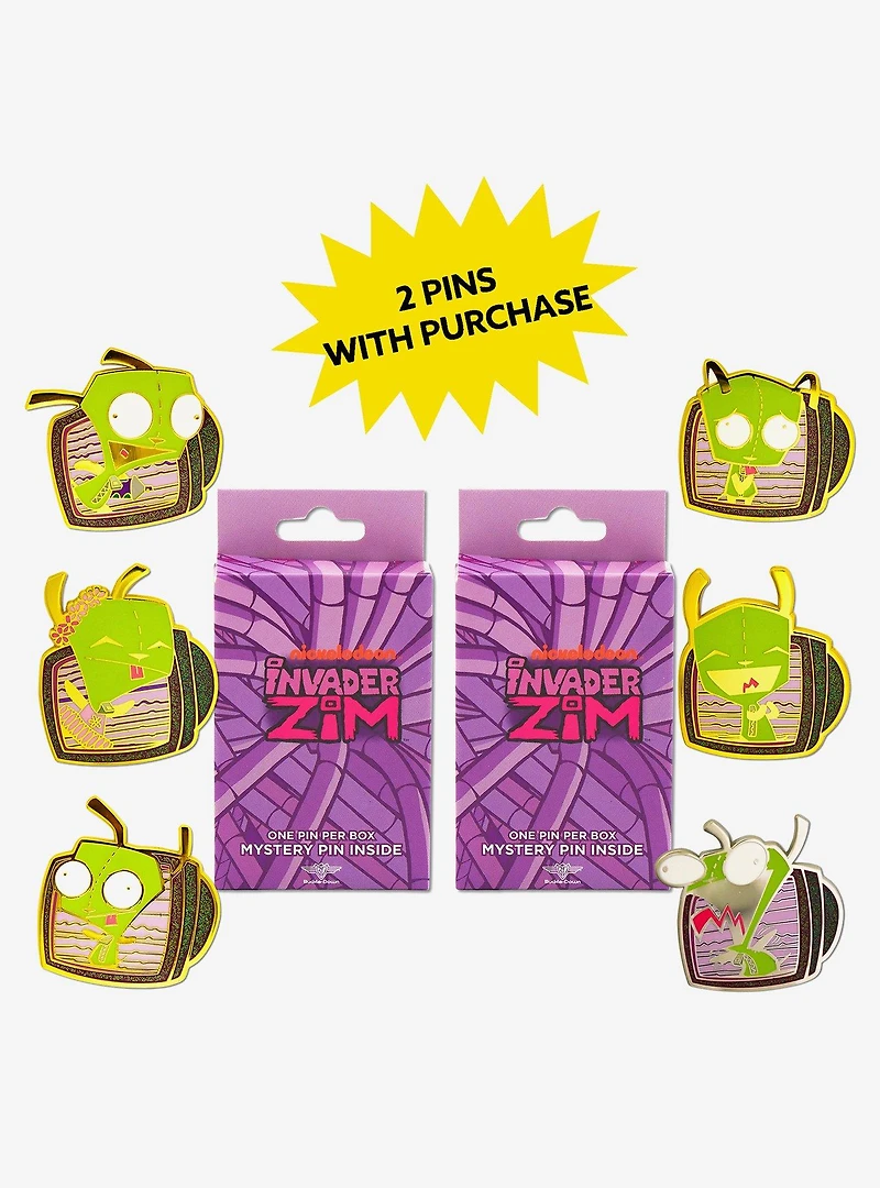 Invader Zim Glow in the Dark Mystery Enamel Pin Blind Box Series 2 Pack