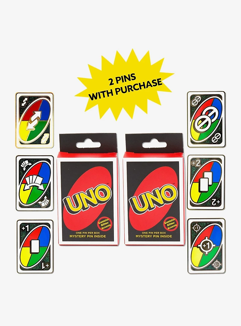 UNO Wild Action Cards Mystery Enamel Pin Blind Box Series 2 Pack