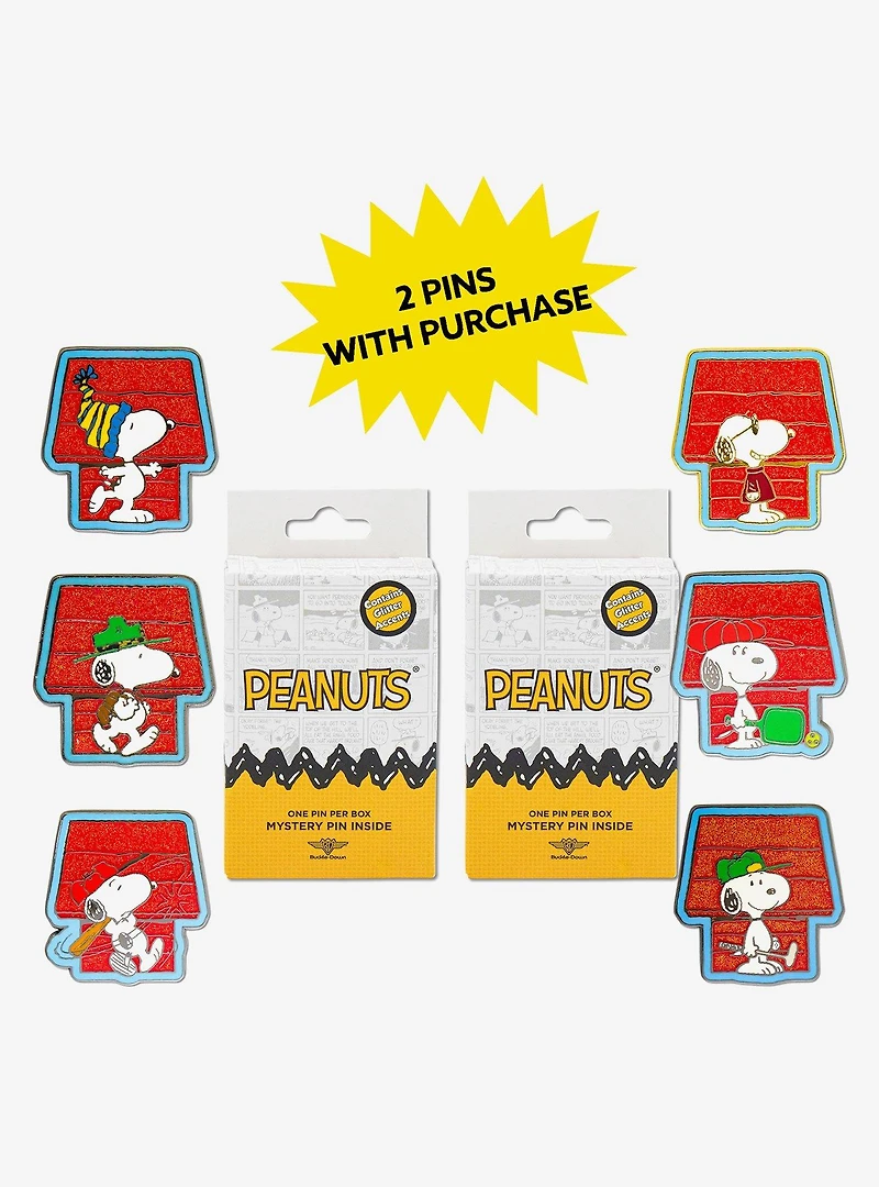 Peanuts Snoopy Dog House Mystery Enamel Pin Blind Box Series 2 Pack