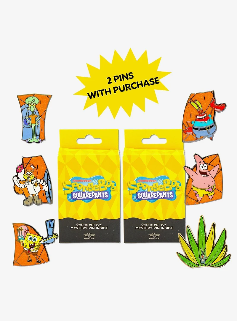 SpongeBob SquarePants Puzzle Mystery Enamel Pin Blind Box Series 2 Pack
