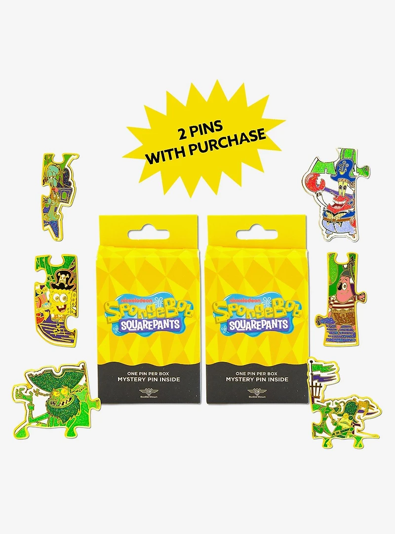 SpongeBob SquarePants Flying Dutchman Puzzle Mystery Enamel Pin Blind Box Series 2 Pack