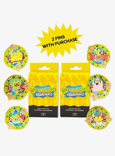 SpongeBob SquarePants Glow in the Dark Mystery Enamel Pin Blind Box Series 2 Pack