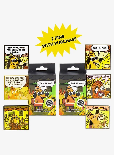 This is Fine Mystery Enamel Pin Blind Box Series 2 Pack