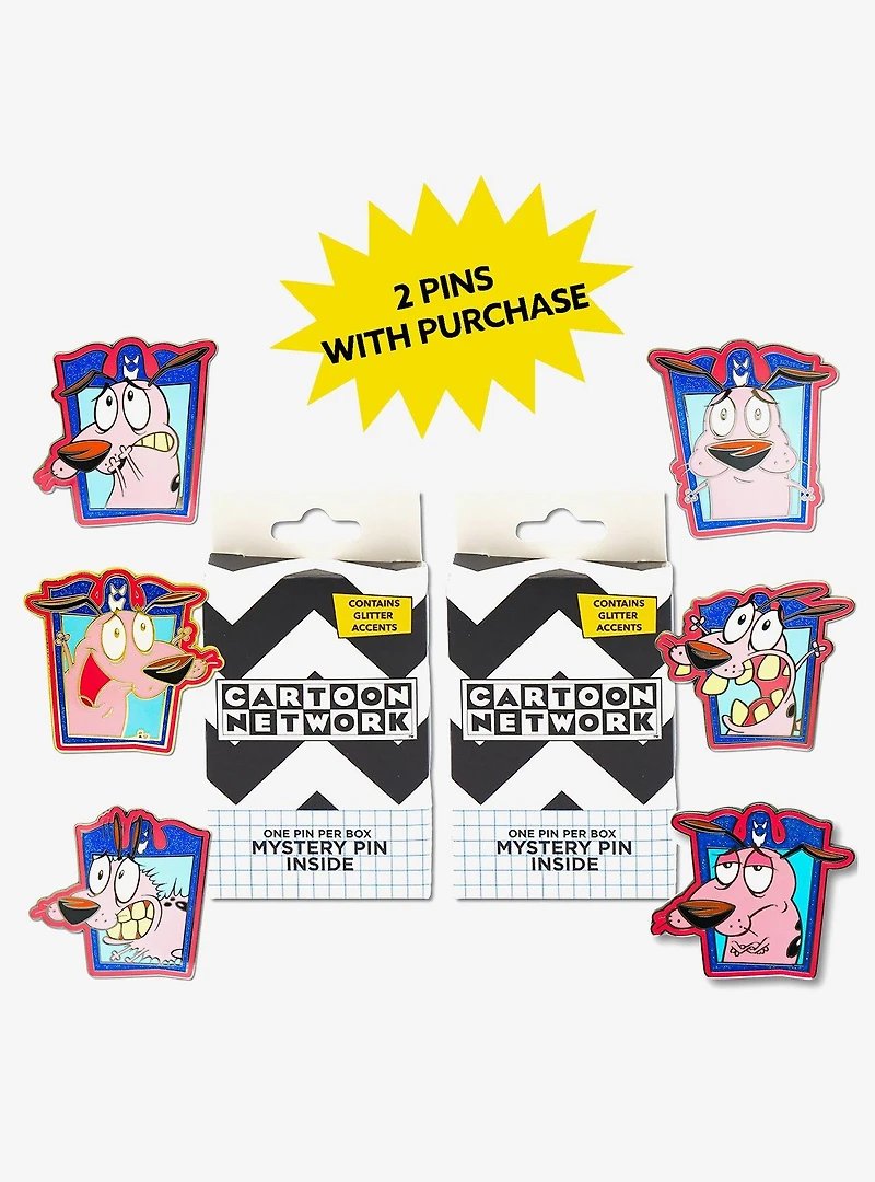 Courage the Cowardly Dog Expression Frames Mystery Enamel Pin Blind Box Series 2 Pack