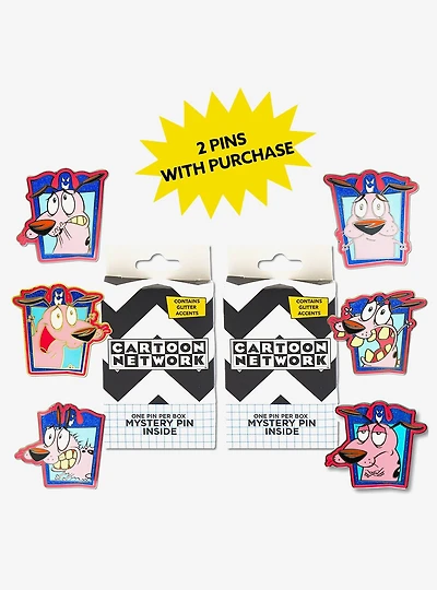 Courage the Cowardly Dog Expression Frames Mystery Enamel Pin Blind Box Series 2 Pack