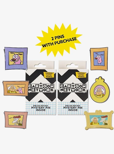 Courage the Cowardly Dog Mystery Enamel Pin Blind Box Portrait Series 2 Pack