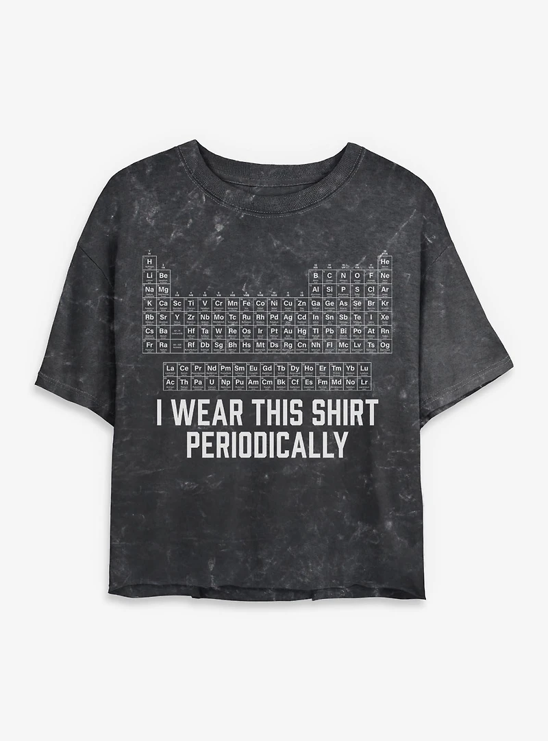 Wear This Periodically Periodic Table Womens Mineral Wash Crop T-Shirt