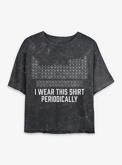 Wear This Periodically Periodic Table Womens Mineral Wash Crop T-Shirt