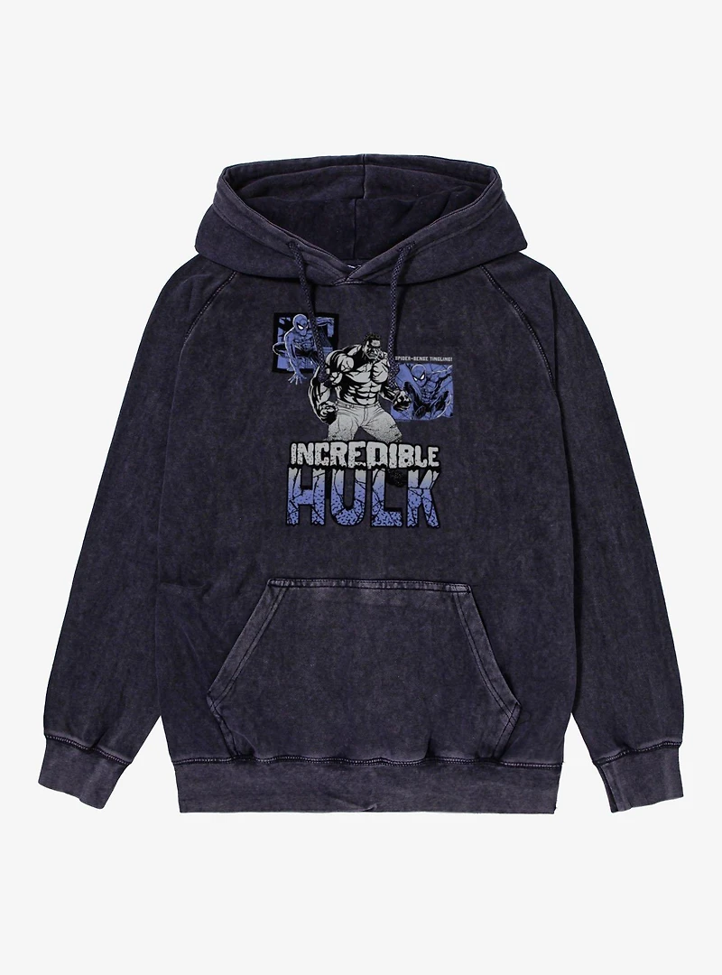 Marvel Spider-Man Brand New Day Angry Hulk Spider-Sense Tingling Mineral Wash Hoodie