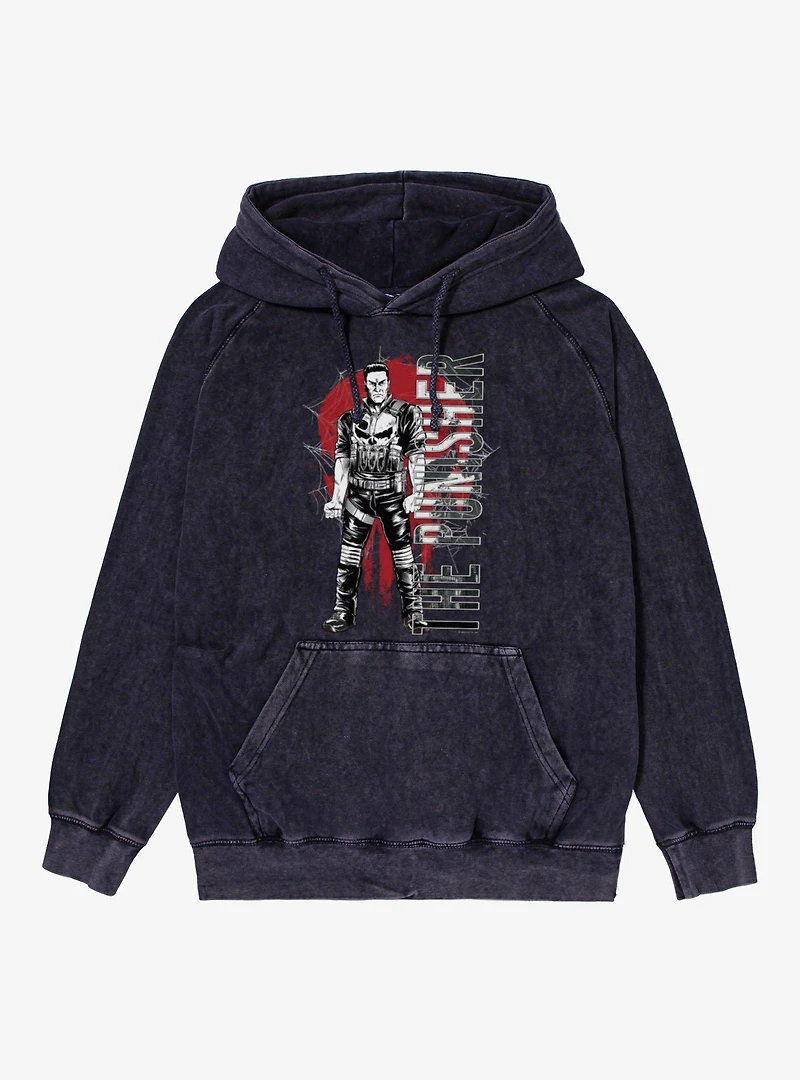 Marvel Spider-Man Brand New Day The Punisher Skull Mineral Wash Hoodie
