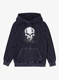 Marvel Spider-Man Brand New Day The Punisher Skull Over City Mineral Wash Hoodie