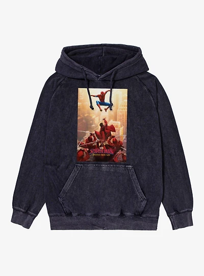 Marvel Spider-Man Brand New Day Leaping Vs The Hand Poster Mineral Wash Hoodie