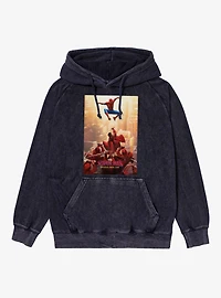 Marvel Spider-Man Brand New Day Leaping Vs The Hand Poster Mineral Wash Hoodie