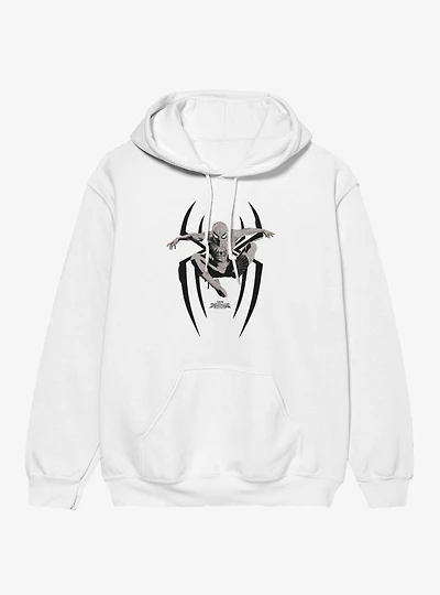 Marvel Spider-Man Brand New Day Leap On Logo Grayscale Hoodie