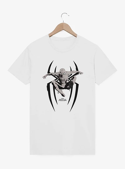 Marvel Spider-Man Brand New Day Leap On Logo Grayscale T-Shirt