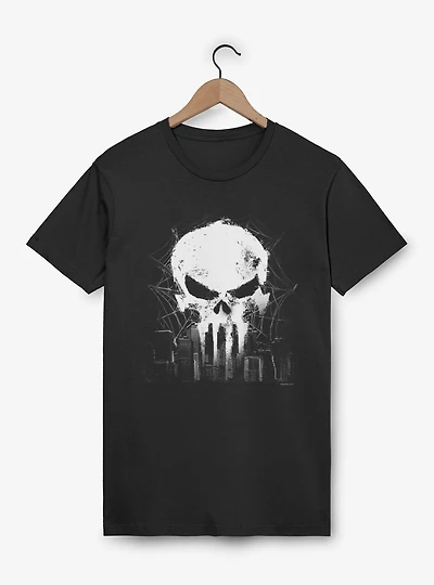 Marvel Spider-Man Brand New Day The Punisher Skull Over City T-Shirt