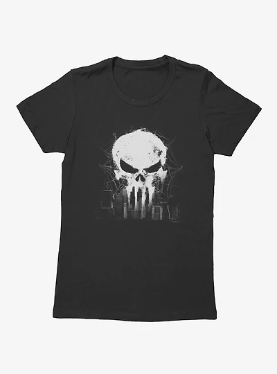 Marvel Spider-Man Brand New Day The Punisher Skull Over City Womens T-Shirt