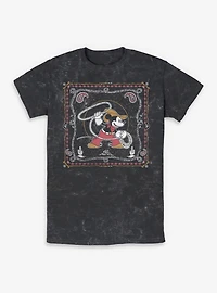 Disney Mickey Mouse Western Cowboy Paisley Mineral Wash T-Shirt BoxLunch Exclusive