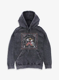 Disney Mickey Mouse Western Cowboy Paisley Mineral Wash Hoodie BoxLunch Exclusive