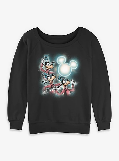 Disney Goofy Mickey Moon Womens Slouchy Sweatshirt BoxLunch Exclusive
