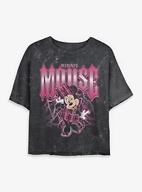 Disney Minnie Mouse Lightning Womens Mineral Wash Crop T-Shirt BoxLunch Exclusive
