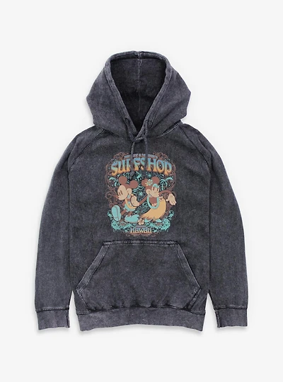 Disney Mickey Mouse & Minnie Surfshop Hawaii Mineral Wash Hoodie BoxLunch Exclusive