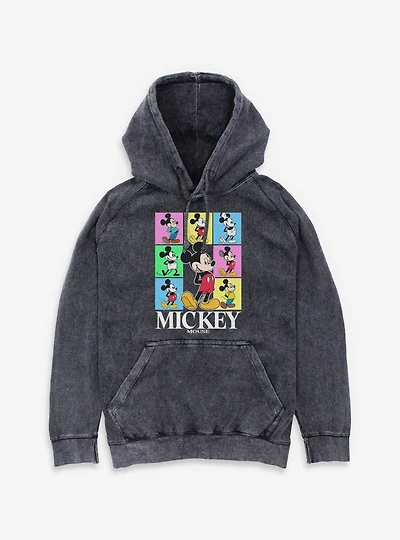 Disney Mickey Mouse Color Block Mineral Wash Hoodie BoxLunch Exclusive