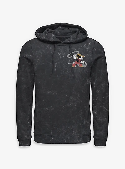Disney Mickey Mouse Western Cowboy Lasso Rope Mineral Wash Hoodie BoxLunch Exclusive