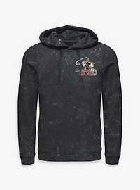 Disney Mickey Mouse Western Cowboy Lasso Rope Mineral Wash Hoodie BoxLunch Exclusive