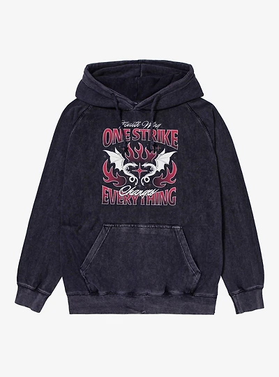 Fourth Wing The Empyrean One Strike Changes Everything Flame Mineral Wash Hoodie