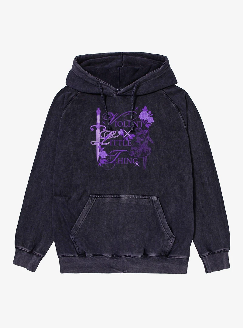 Fourth Wing The Empyrean Purple Little Thing Mineral Wash Hoodie