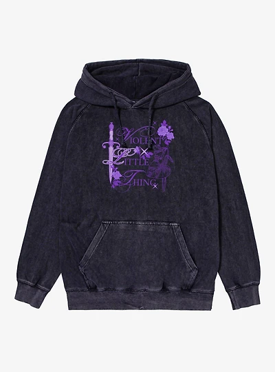 Fourth Wing The Empyrean Purple Little Thing Mineral Wash Hoodie
