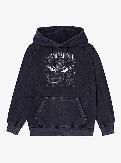 Fourth Wing The Empyrean Andarna Aesthetic Outlined Mineral Wash Hoodie