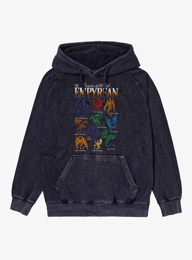 Fourth Wing The Empyrean Dragons Of Vale Retro Mineral Wash Hoodie