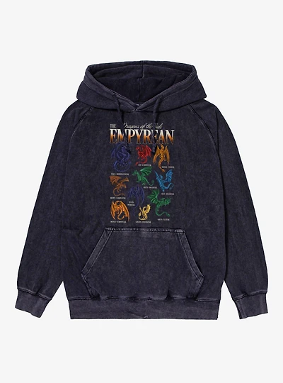 Fourth Wing The Empyrean Dragons Of Vale Retro Mineral Wash Hoodie