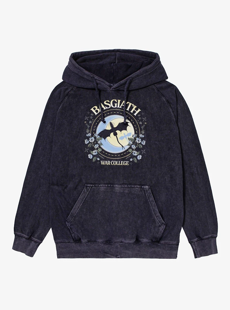 Fourth Wing The Empyrean Basgiath War College Flying Dragon Mineral Wash Hoodie