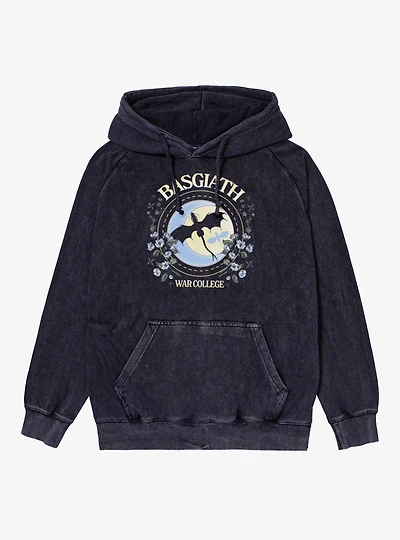 Fourth Wing The Empyrean Basgiath War College Flying Dragon Mineral Wash Hoodie
