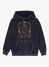 Fourth Wing The Empyrean Fly Or Die Gold Art Nouveau Mineral Wash Hoodie