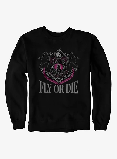 Fourth Wing The Empyrean Fly Or Die Dragon Emblem Retro Sweatshirt