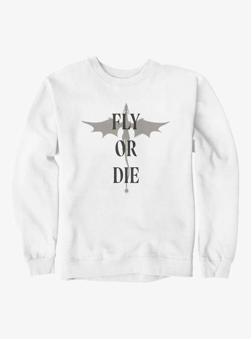 Fourth Wing The Empyrean Fly Or Die Minimalist Dragon Sweatshirt