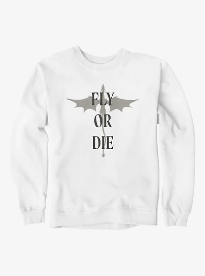 Fourth Wing The Empyrean Fly Or Die Minimalist Dragon Sweatshirt